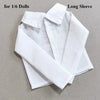 A white long sleeve shirt for a fashion doll accessory set
