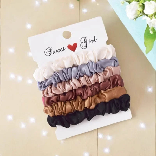 Satin-Seiden-Haarreifen – Set mit 6 Stück