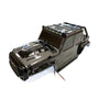 A black high-speed 1/16 4WD RC car receiver parts kit with a battery box and various components.