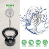 A set of heavy-duty transparent suction cup hooks with a black handle and silicone grip, shown with usage labels.