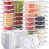 Reusable Double-Compartment Snack Containers with Lids (20-Pack)