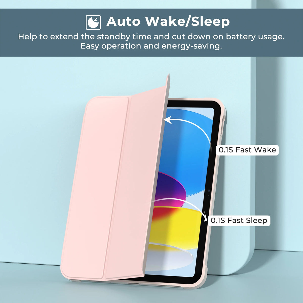 Slim PU Leather Smart Case for iPad 11th Gen (2025) & 10th Gen (2022) with Pencil Holder