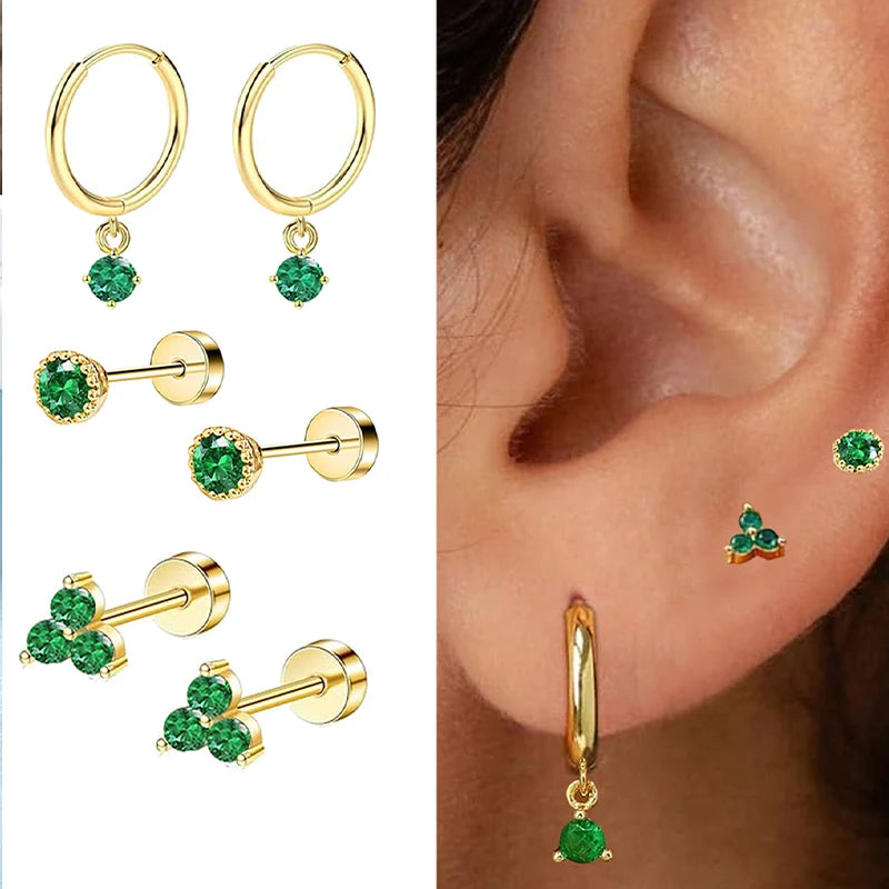 Moon-Shaped Stainless Steel Flatback Earrings