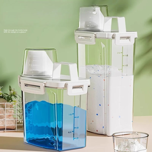Large Capacity Laundry Detergent Dispenser with Measuring Cup