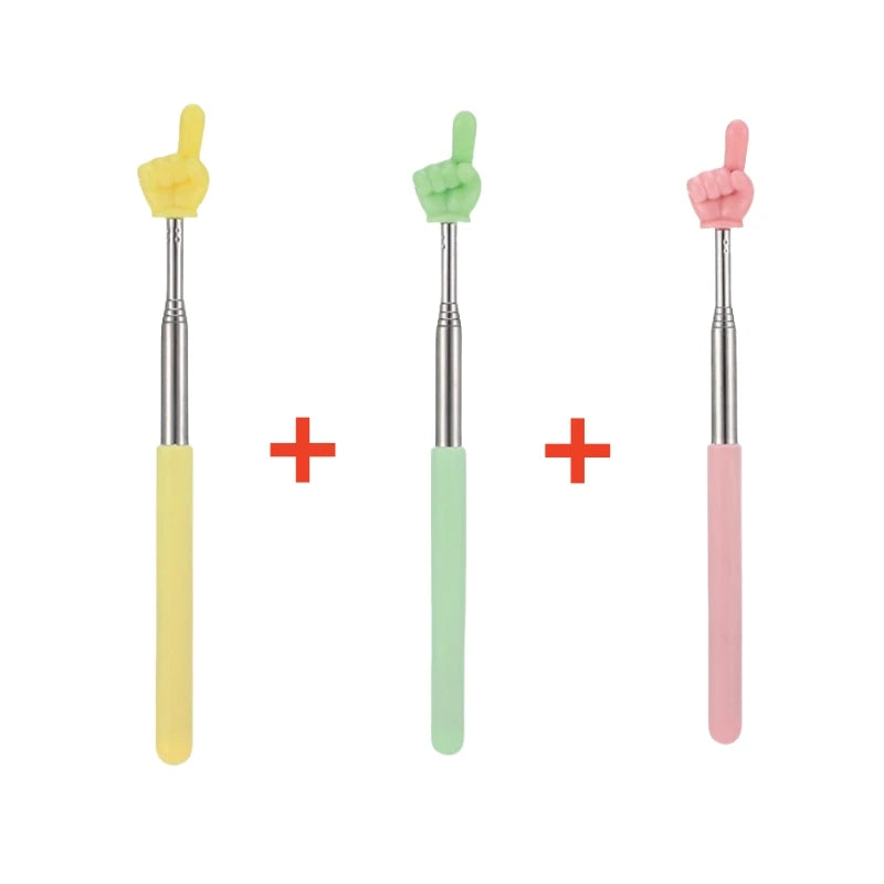 Telescopic Stainless Steel Teaching Pointer with Finger Design