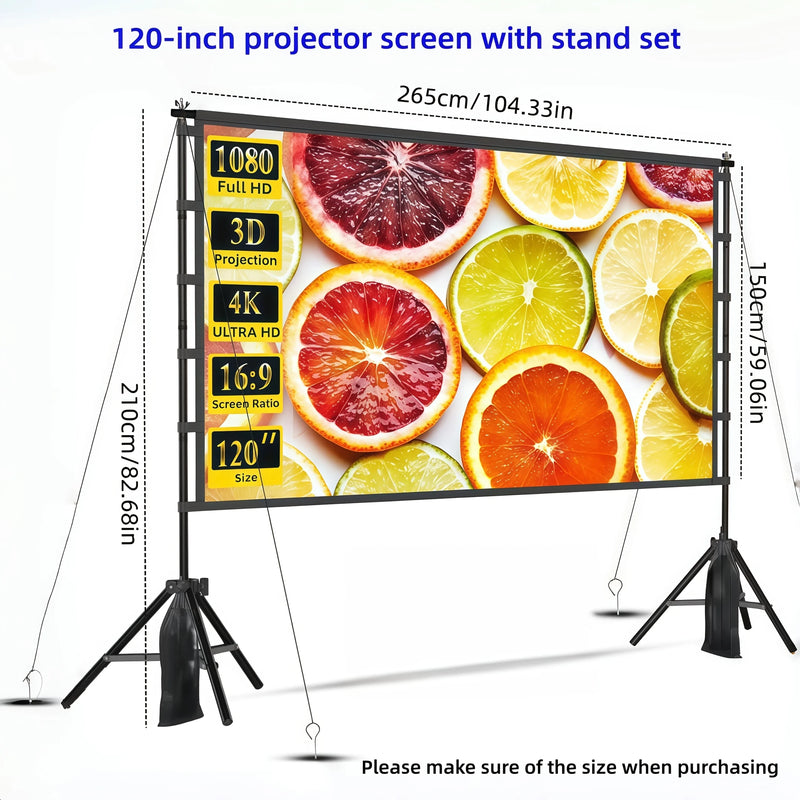 شاشة عرض محمولة بدقة 4K HD مع حامل ثلاثي القوائم