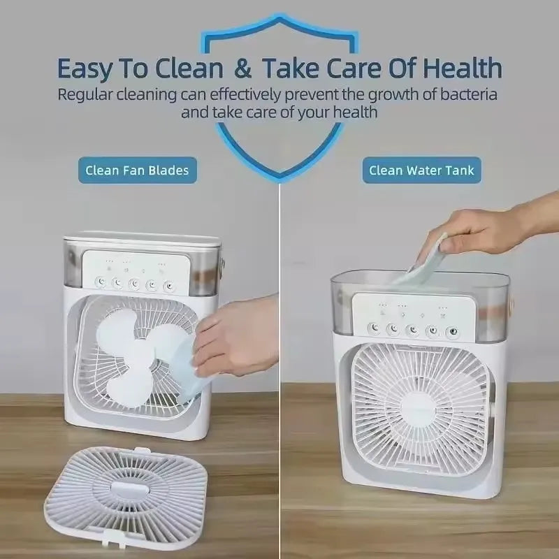 3-in-1 Portable USB Fan, Humidifier & Night Light