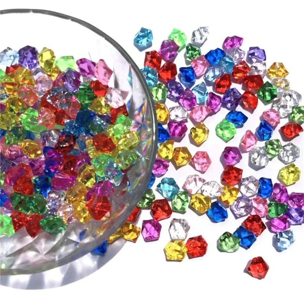 Crystal Clear Acrylic Crushed Ice Stones for Vases & Decor (100-Pack)