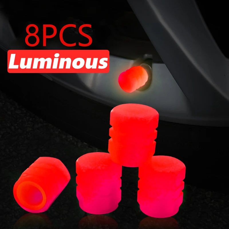 Glow-in-the-Dark Valve Caps for Car, Motorcycle & Bicycle Wheels (Set of 20)