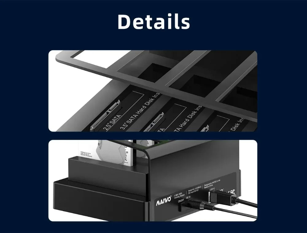 4-Bay USB 3.0 Hard Drive Docking Station for 2.5/3.5" SATA HDD & SSD