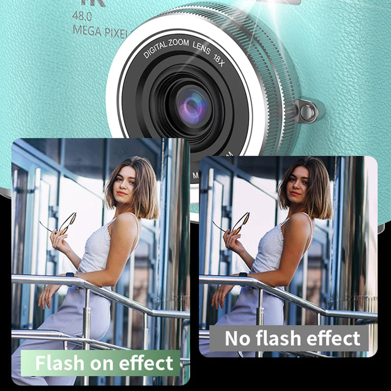 4K Digital Camera with 2.4-Inch Flip Screen and 48MP Sensor