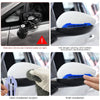 Installation and finish of reflective car mirror safety strips on a vehicle.