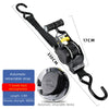 Black automatic retractable strap device with a T-handle and 3.3M length for tie-down applications