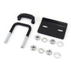 Black heavy duty anti-rattle hitch tightener clamp and hardware for 2-inch trailers