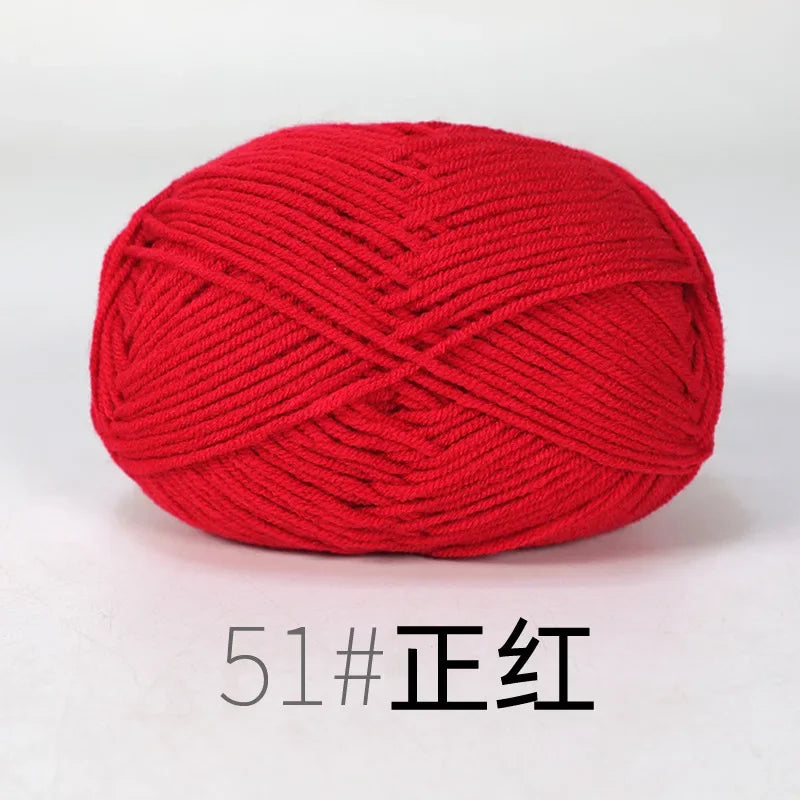 4-Ply Soft Cotton Blend Yarn for Knitting and Crochet