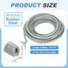 Roll of gray rubber steel trim for protecting edges, showing dimensions and material details.