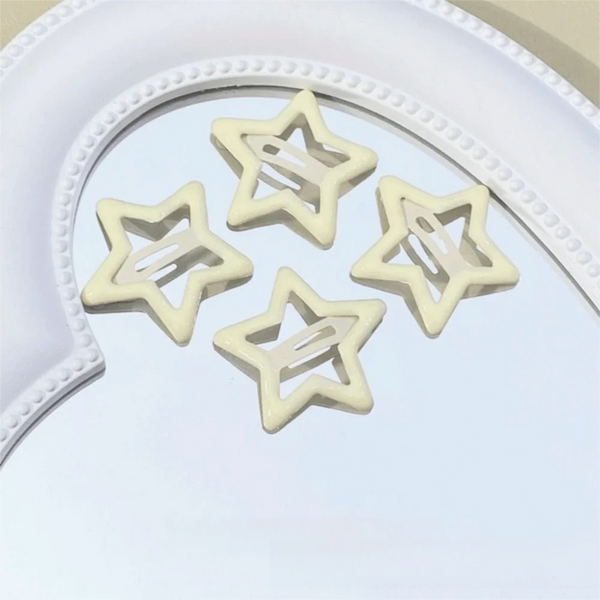 Candy Color Star Hair Clips - Set of 20