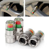 Tire Pressure Indicator Valve Caps with Visual Warning System