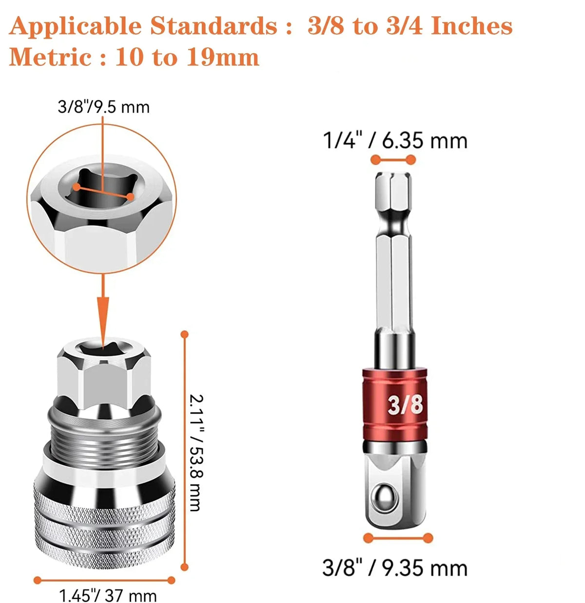 Universal Socket Adapter Kit for Drills and Wrenches