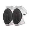 Pair of thick cushioned knee pads for gardening work and sports, featuring gray and black padding.