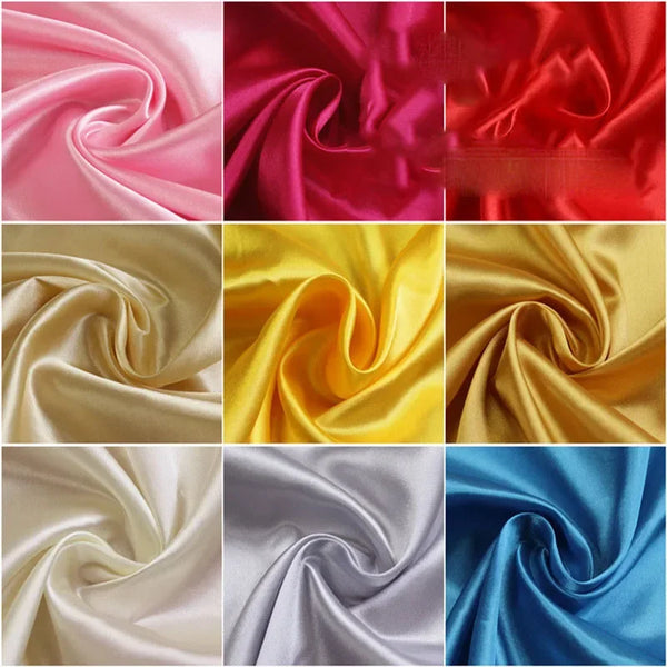 Premium Solid Satin Fabric by the Meter