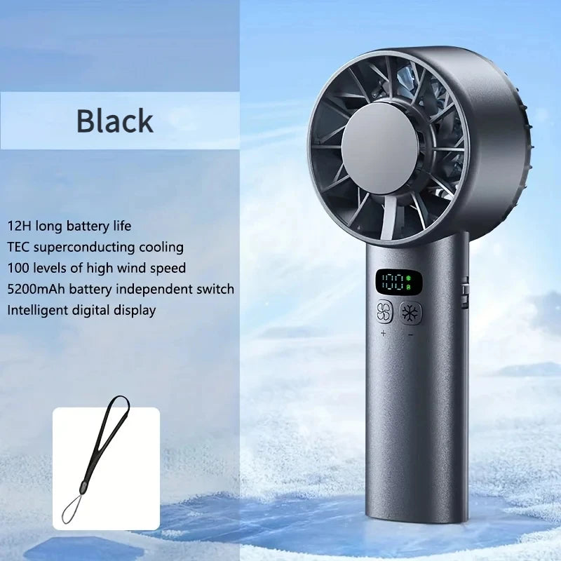 Ventilador Portátil de Mano con Paquete de Hielo