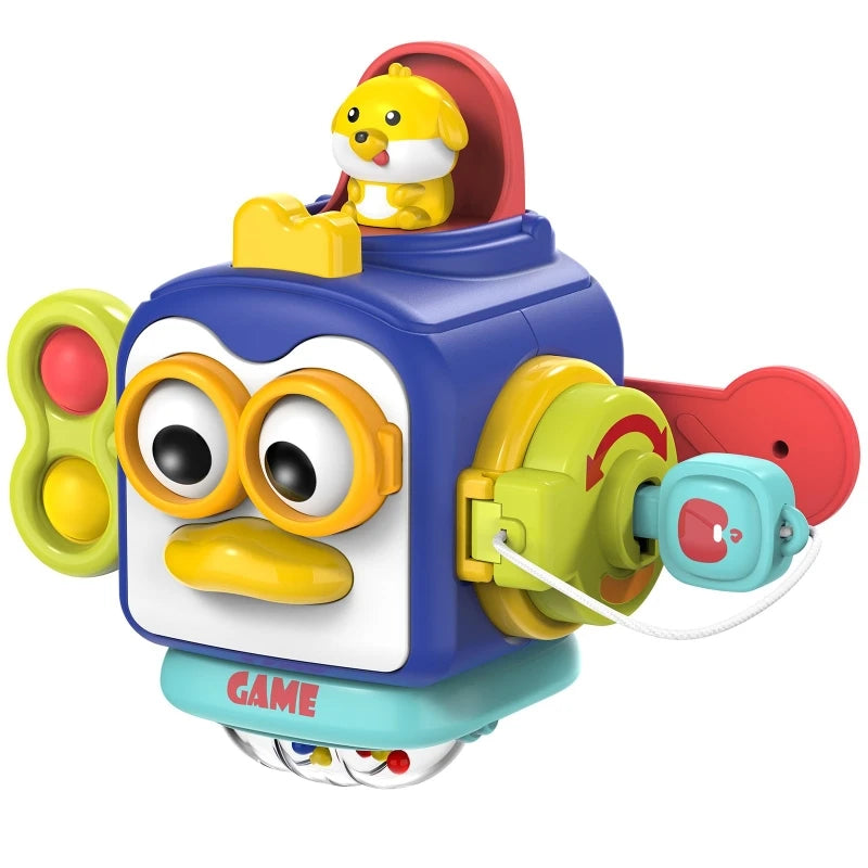 Montessori 6-in-1 Activity Cube for Toddlers – Sensory Busy Board & Learning Toy