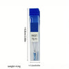 A clear plastic container holding a multi-pack of blue anti-skip sewing machine needles labeled HAX1 75/11.