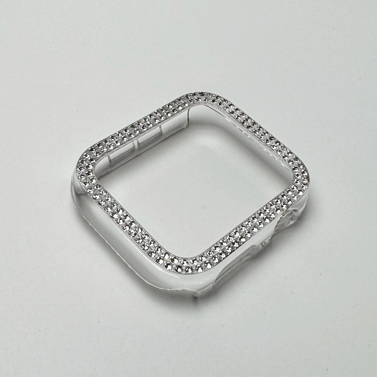 Funda protectora de silicona transparente para Apple Watch decorada con pequeñas piedras de cristal brillantes