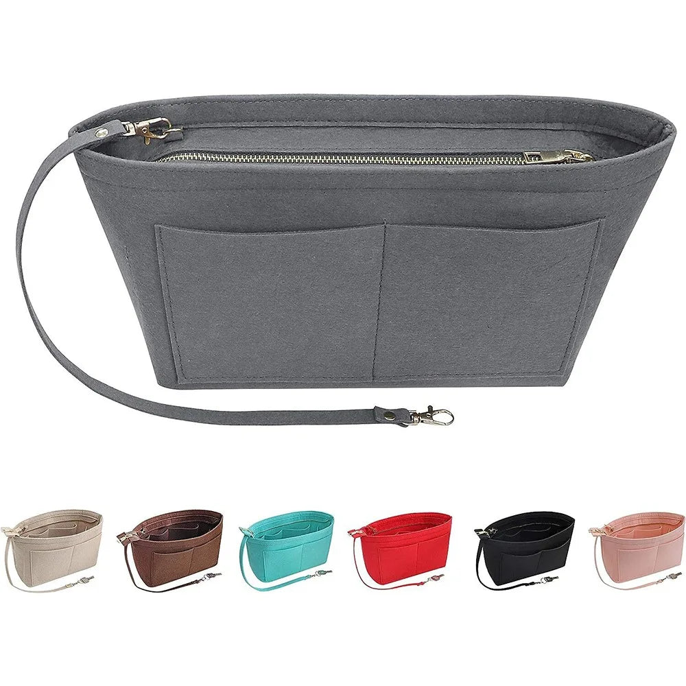Felt Handbag Organizer with Detachable Key Chain