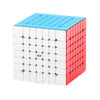 A white and blue magnetic 3x3 cube puzzle with a red layer, showing the professional magnetic puzzle.