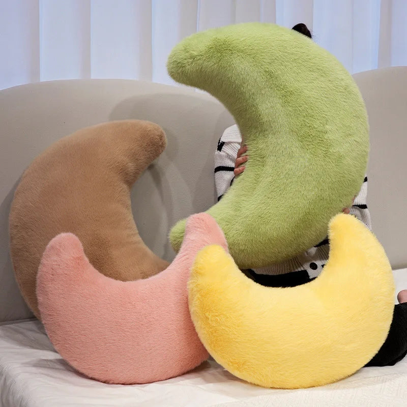 Crescent Moon Plush Pillow for Cozy Home Decor