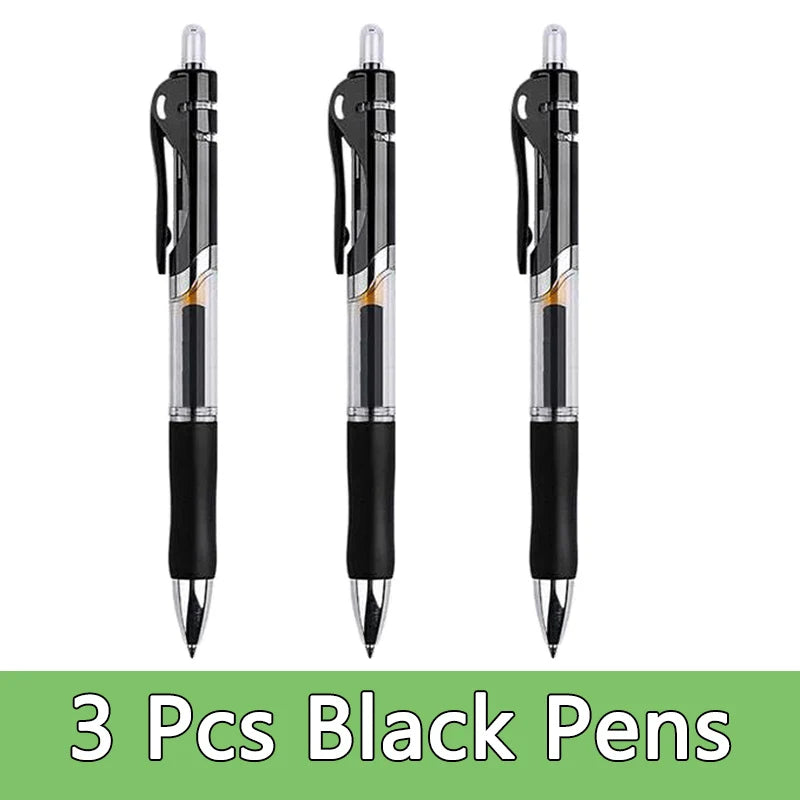 Smooth 0.5mm Gel Pen Set with Refills (Black, Blue, Red)