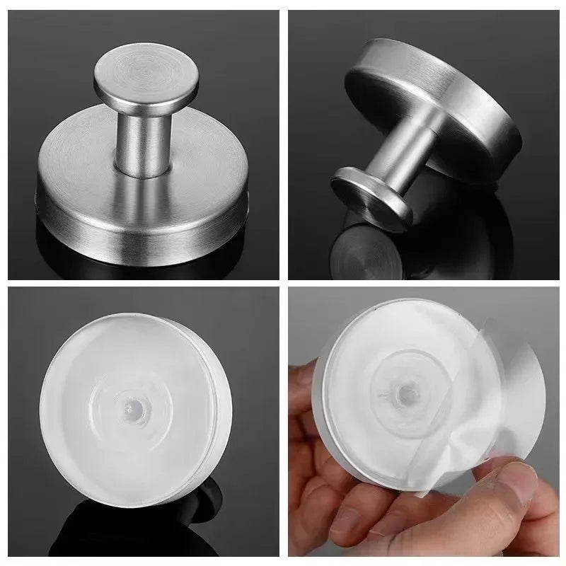 Stainless Steel Suction Cup Hooks - No-Drill Towel Holder
