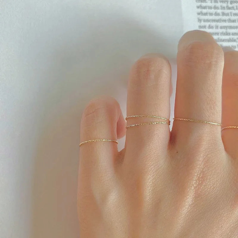 Bague en Argent Sterling Plaqué Minimaliste