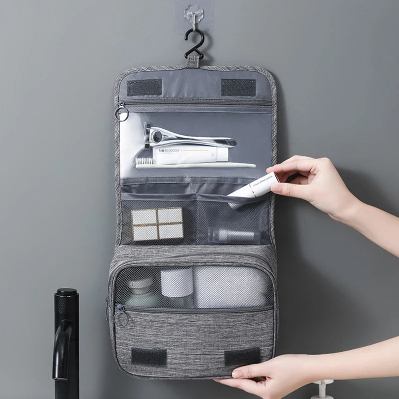 Portable Hanging Travel Toiletry Bag with Waterproof Oxford Fabric