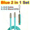 Flat USB-C Fast-Charging Cable with Foldable Phone Stand