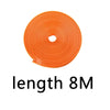 Orange roll of car wheel rim protector trim with a length of 8 meters.