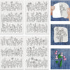 Pre-Printed Water-Soluble Embroidery Stabilizer Sheets with Floral & Letter Patterns