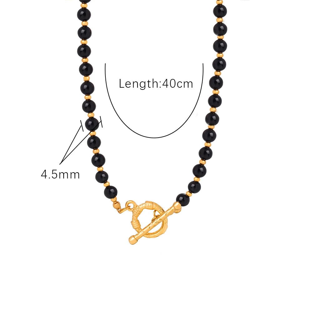 Collier en Perles d'Agate Vintage