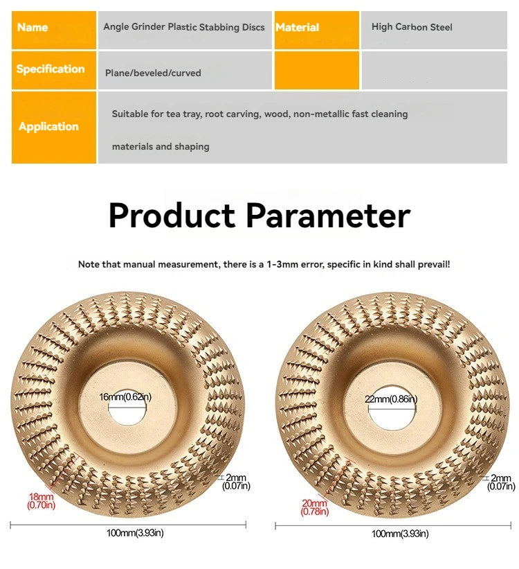 4-Inch Woodworking Sanding Shaping Disc for Angle Grinder