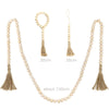 Handcrafted Natural Wood Bead Garland with Tassels for Boho & Farmhouse Decor