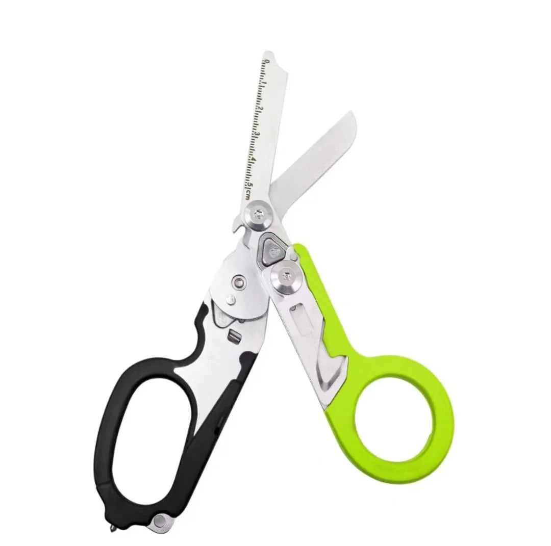 6-in-1 Foldable Emergency Rescue Scissors with Safety Hammer