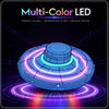 A multi-color LED flying orb boomerang with a glowing effect set against a dark background.