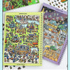 A colorful sticker book featuring miniature scenes and 3D house craft elements.