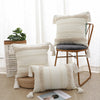Boho Tufted Throw Pillow Cover with Tassels