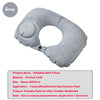 Gray inflatable U-shaped neck pillow made of flocked cloth for travel and rest