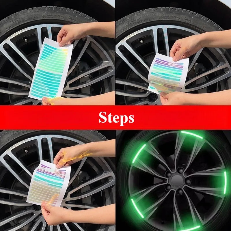Reflective Car Wheel Decorative Stickers — 20 Pack