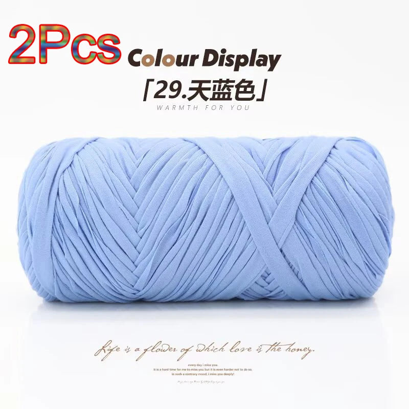 Elastic T-Shirt Yarn for Crochet and Knitting (2-Pack, 50m Each)