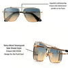 Quadratische Aviator-Sonnenbrille mit abnehmbarem Metallgitter-Schild